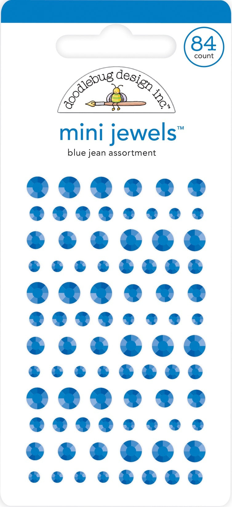 Doodlebug Adhesive Mini Jewels - Blue Jean