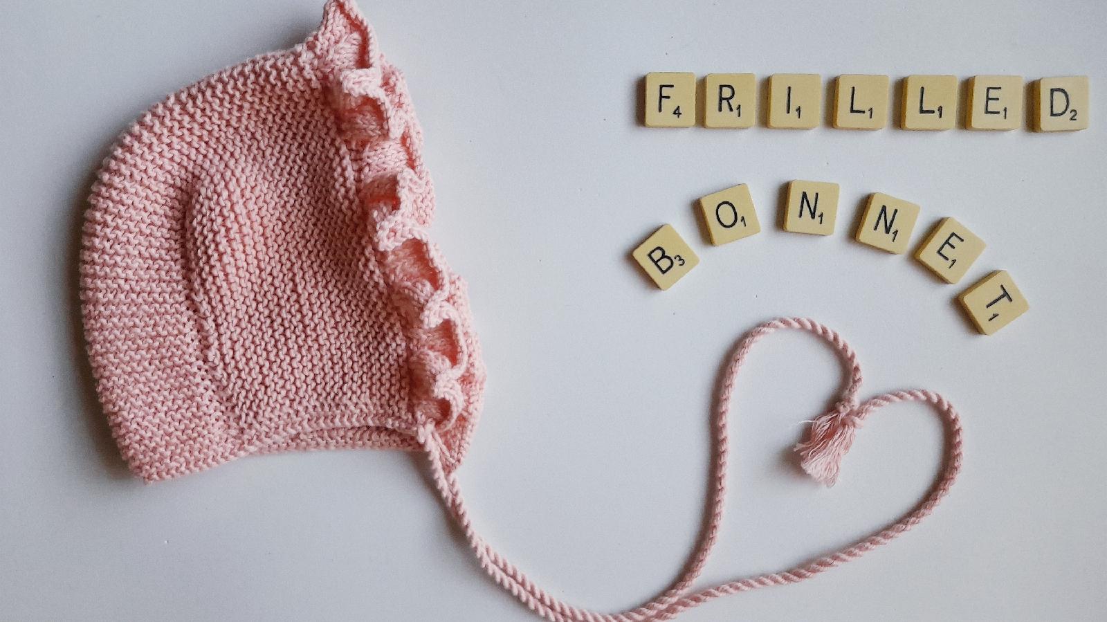 Easy Knitted Filled Baby Bonnet for Beginners