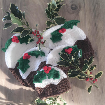 Christmas Pudding & Holly Hat