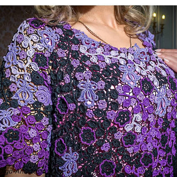 Crochet purple wedding dress