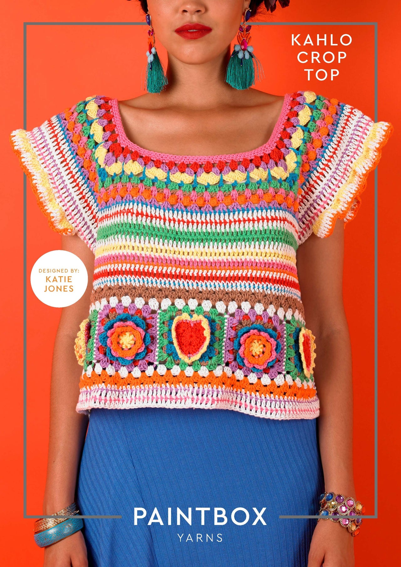 Kahlo Crop Top - Free Crochet Pattern For Women in Paintbox Yarns Cotton DK