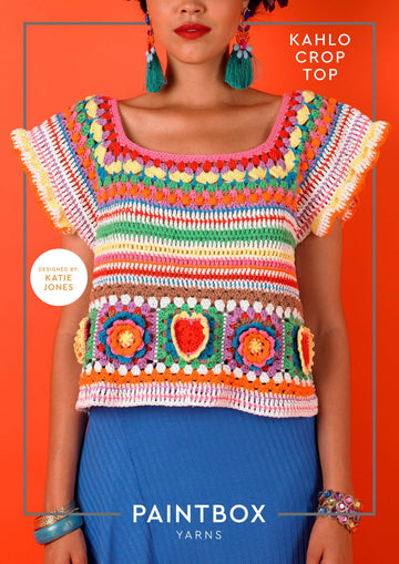 Kahlo Crop Top - Free Crochet Pattern For Women in Paintbox Yarns Cotton DK