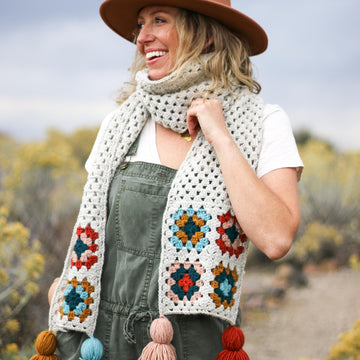 Perennial Granny Square Scarf