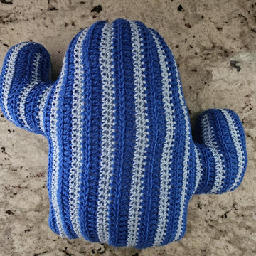 Blue Beauty Cactus Pillow
