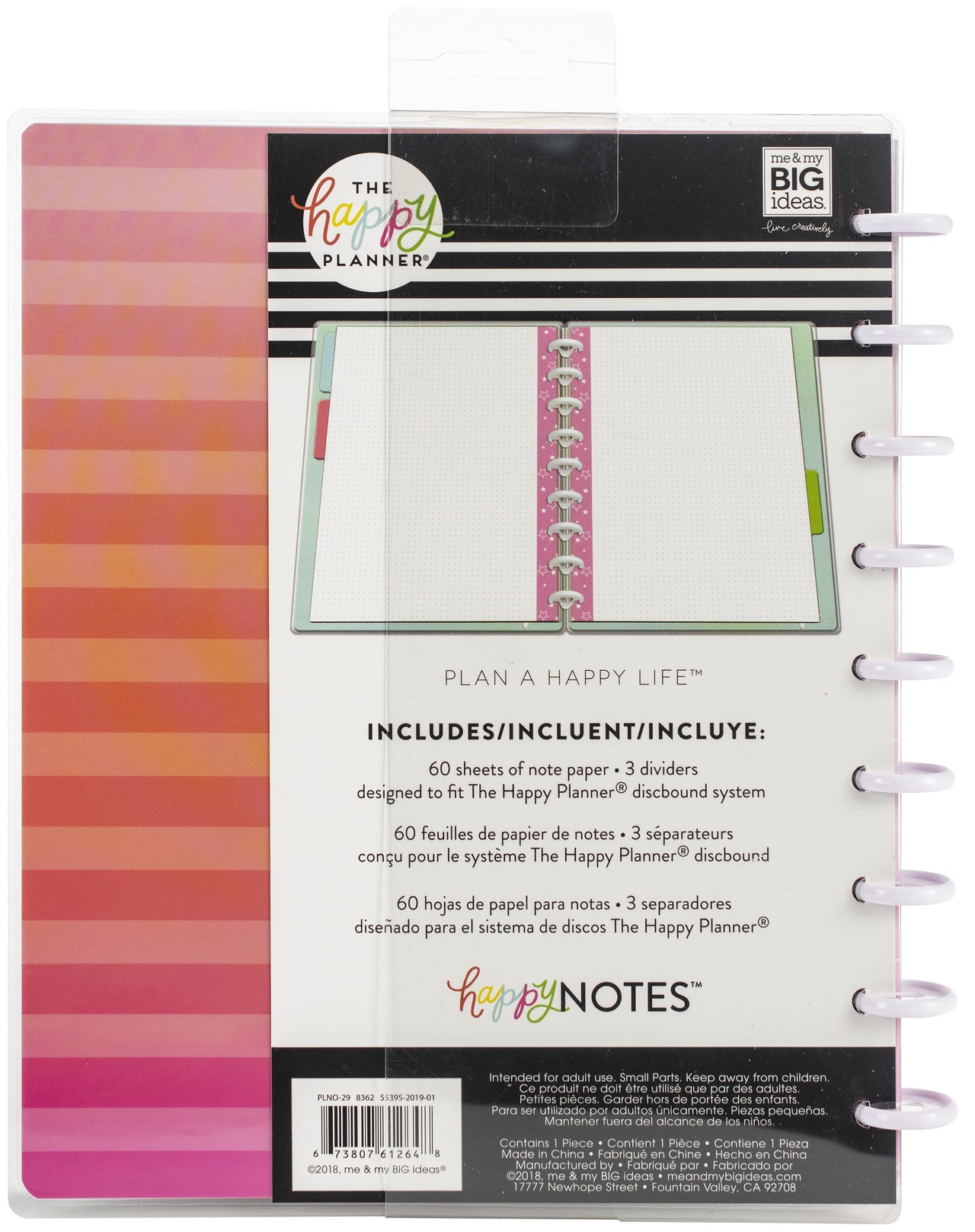 Happy Planner Medium Notebook W/60 Sheets - Neon Lights, Dot Grid