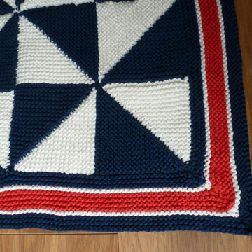 Nautical Pinwheel Patchwork Afghan Throw