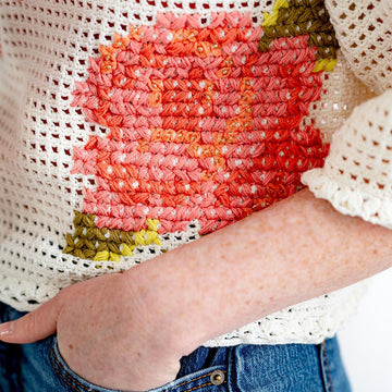 Summer Roses Cross Stitch Top