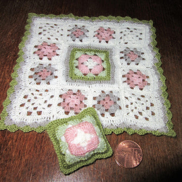 1:12th scale shabby chic throw