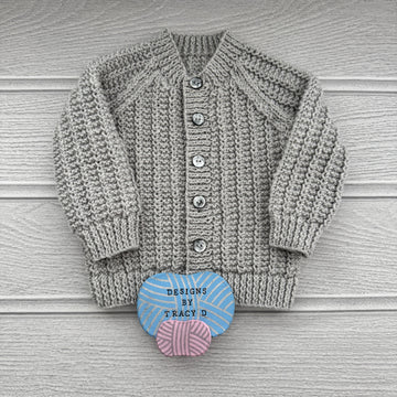 Joey  Baby cardigan knitting pattern 0-9/12mths approx