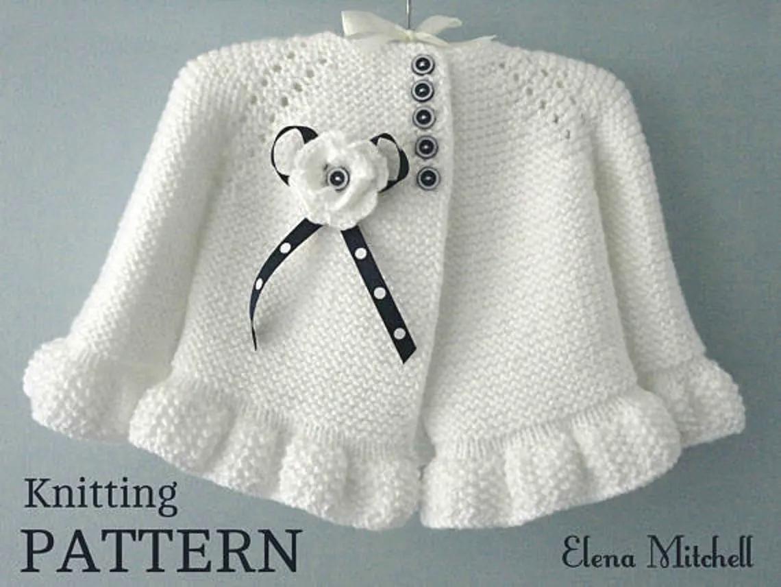 Knitting PATTERN Baby Cardigan Garter Stitch Baby Jacket Maria