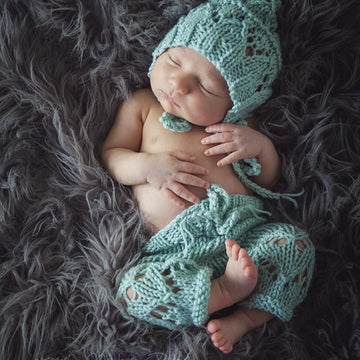 Lacy Baby Elf Bonnet & Pants Set