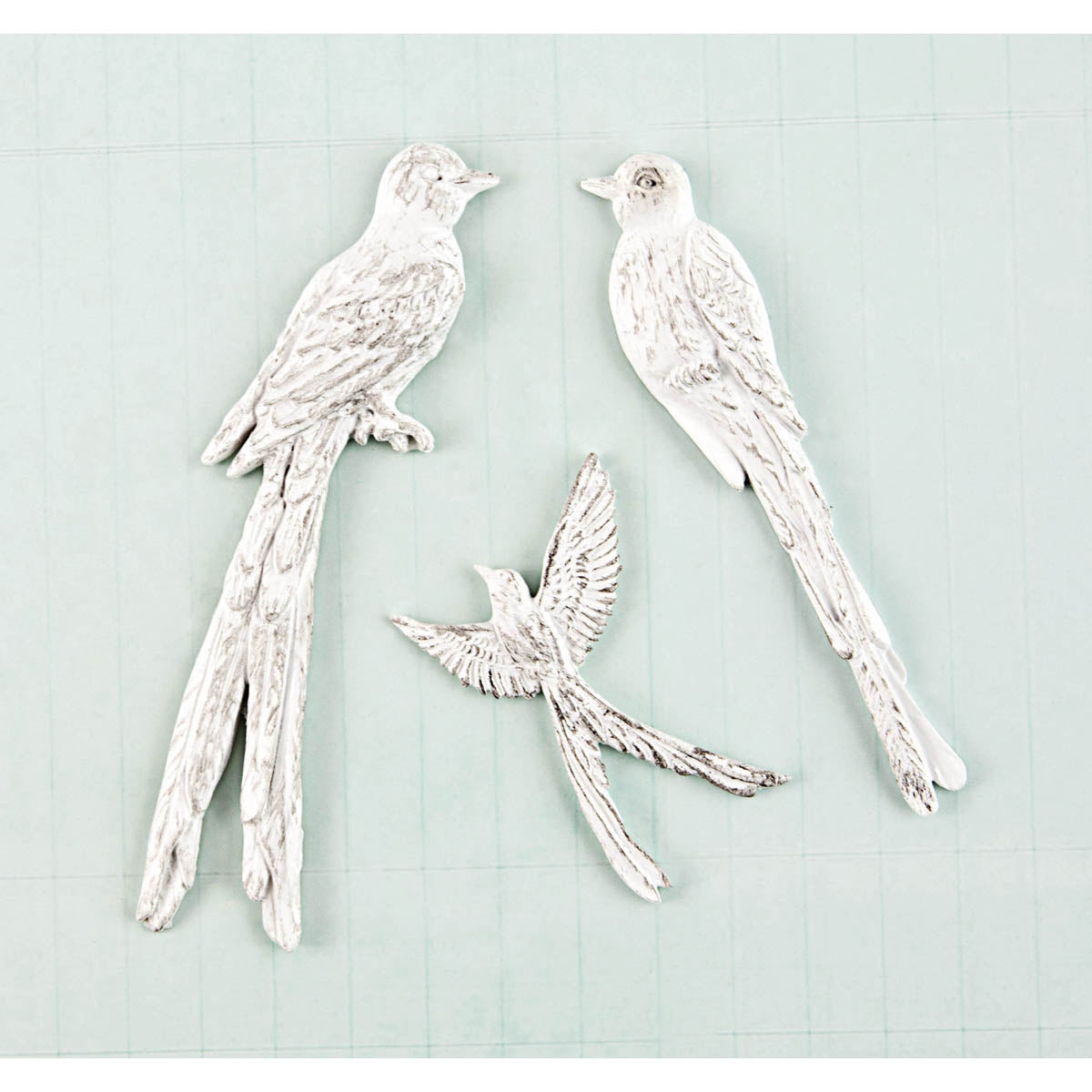 Prima Marketing Shabby Chic Treasures Resin Embellishments - Birds 3/Pkg