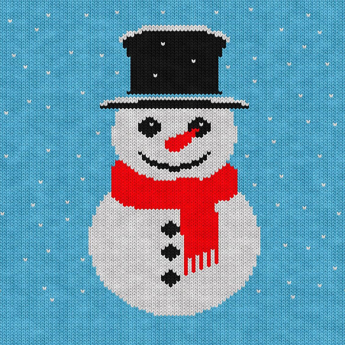 Snowman Chart for Hand and Machine Knitting