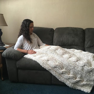 Chunky Cable Knit Blanket
