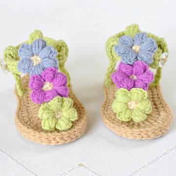 Puff Flower Baby Sandals