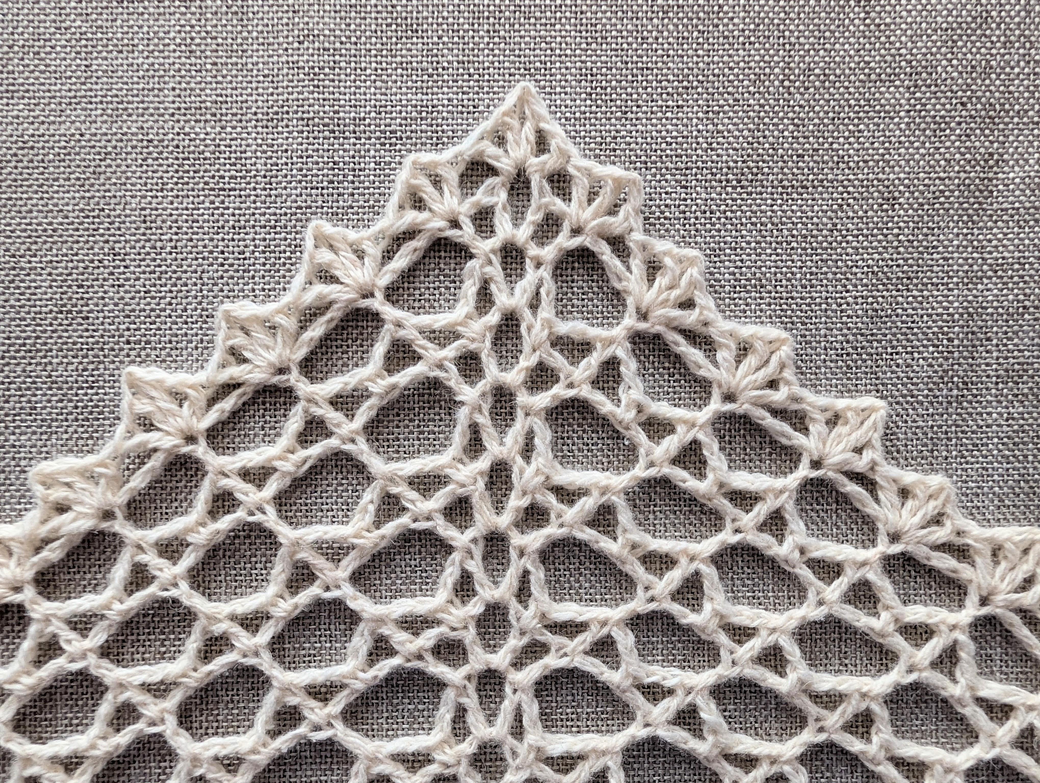 Lace Mesh Crochet Triangle Neck Scarf #116