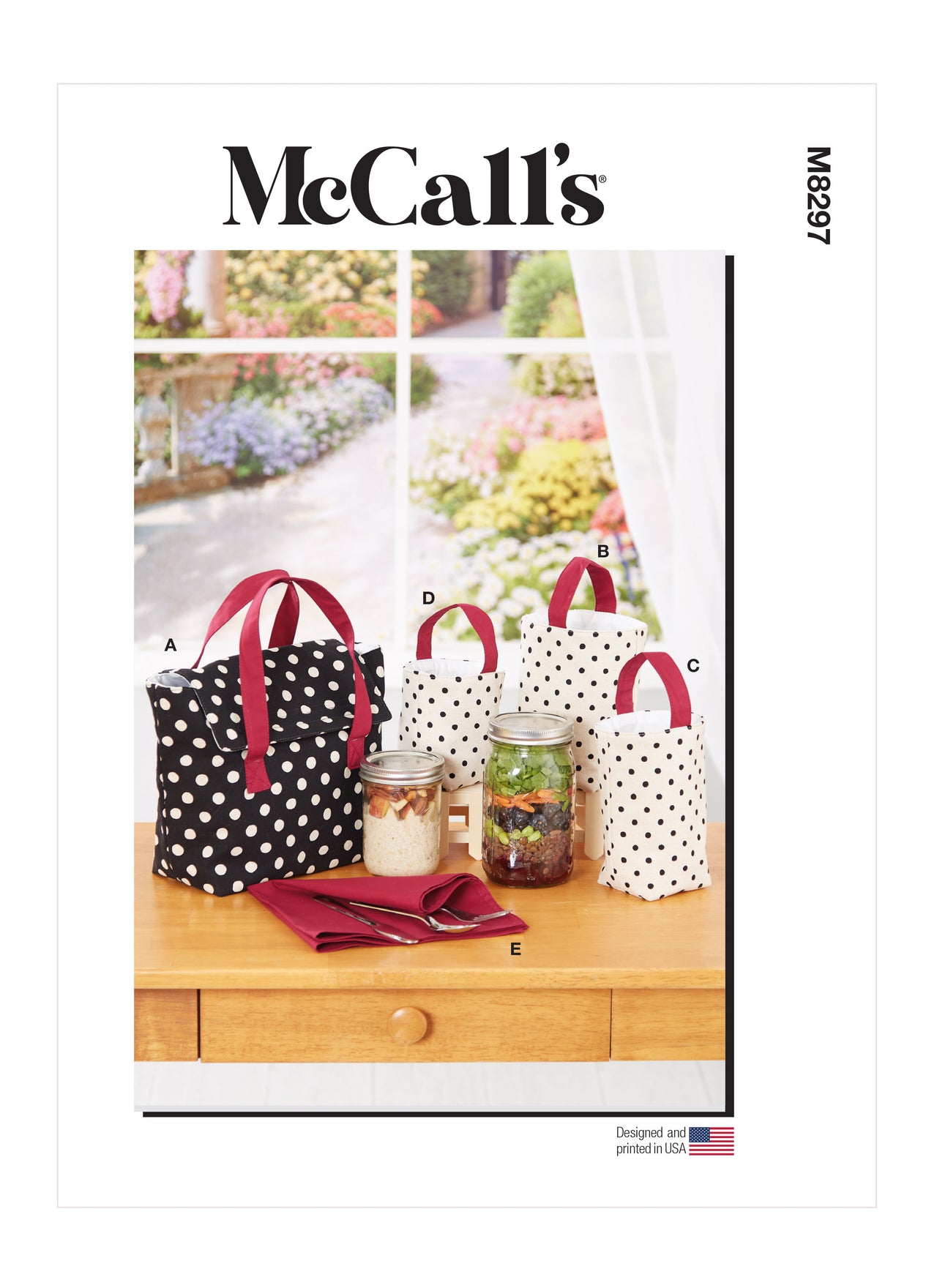 McCall's Lunch Bag, Glass Jar Sacks and Napkin M8297 - Paper Pattern, Size OS (One Size Only)