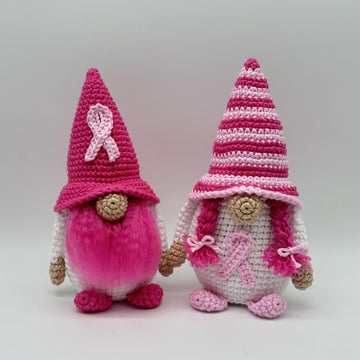 Breast Cancer Awareness Gnome (fluffy beard)