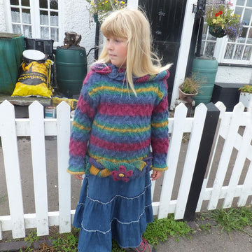 "Waterways" Flower Cable Sweater