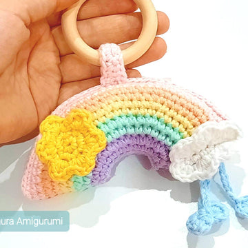 Crochet Rainbow Rattle