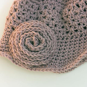 Crocheted Flower Cloche Hat
