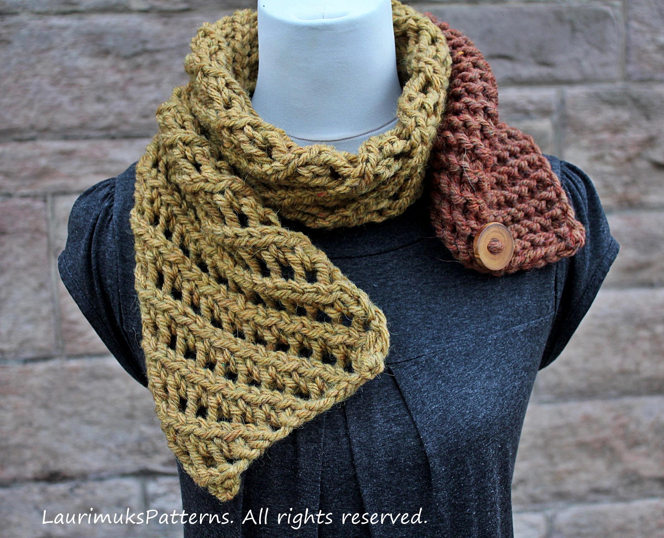 Serenity lace button scarf