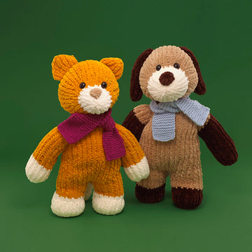 Cutie-pie Pets - Free Toy Knitting Pattern for Kids in Paintbox Yarns Chenille