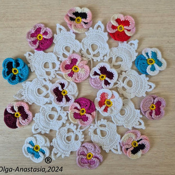 Floral table napkin Irish crochet lace 3