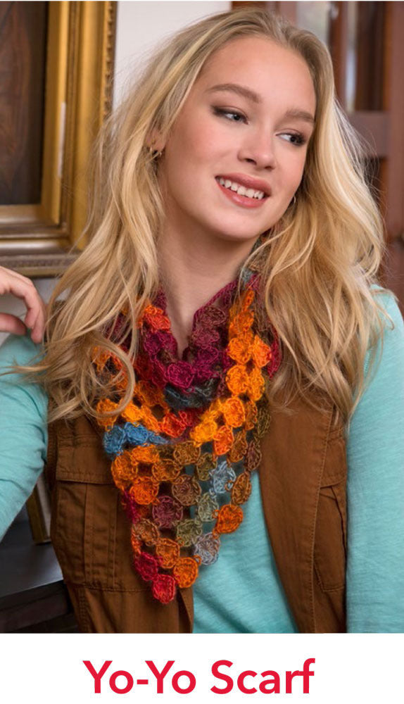 Yo-Yo Scarf in Red Heart Unforgettable - LW4582EN