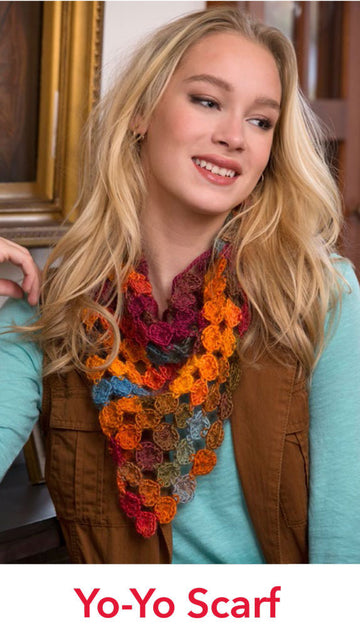 Yo-Yo Scarf in Red Heart Unforgettable - LW4582EN