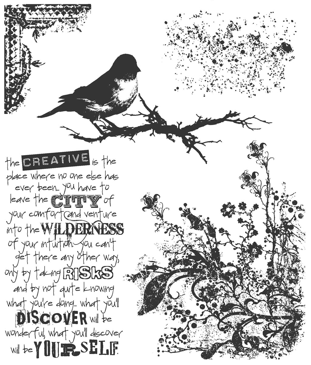 Stampers Anonymous Tim Holtz Cling Stamps 7"X8.5" - Urban Tapestry