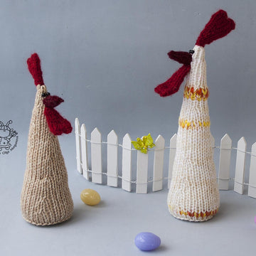 Two Easter Waldorf Roosters