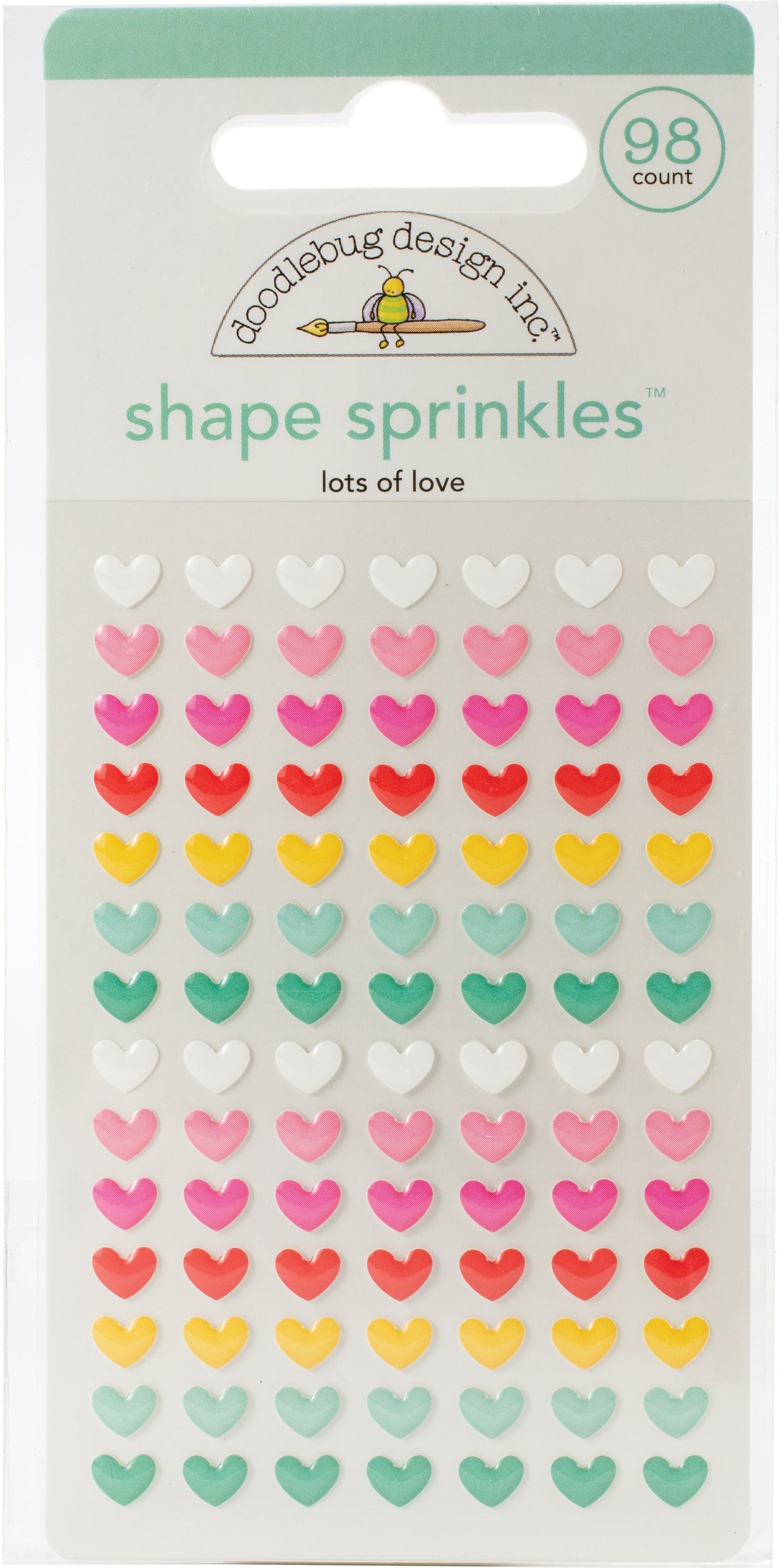 Doodlebug Sprinkles Adhesive Enamel Shapes - Lots Of Love, Love Notes
