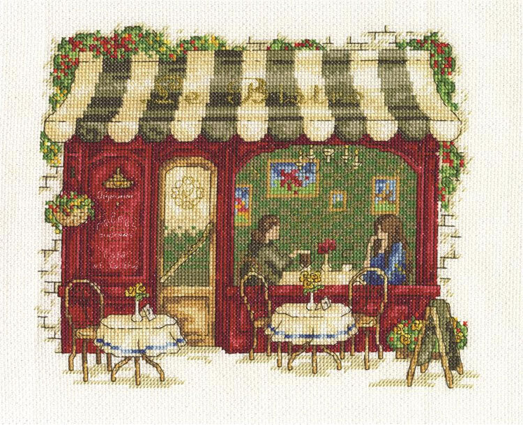 DMC Le bistro Cross Stitch Kit - 25.5cm x 15cm
