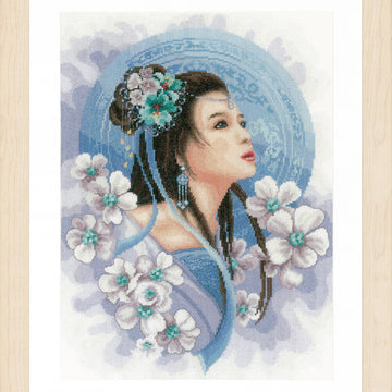 Lanarte Blue Blossom Cross Stitch Kit (Evenweave)