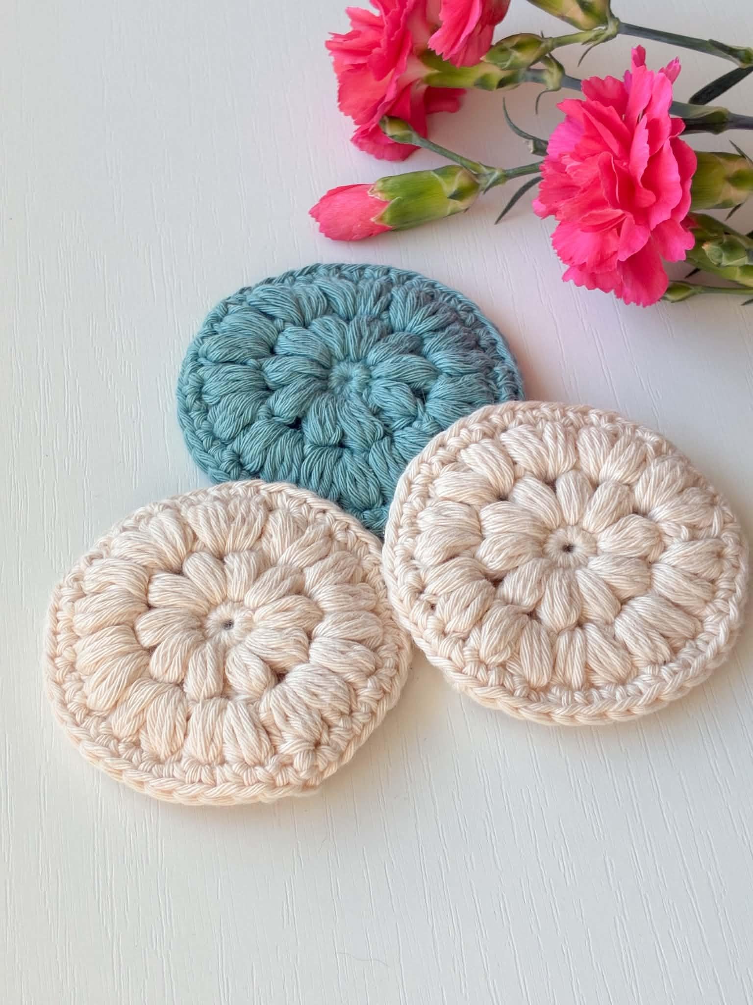 Crochet facial scrubbies