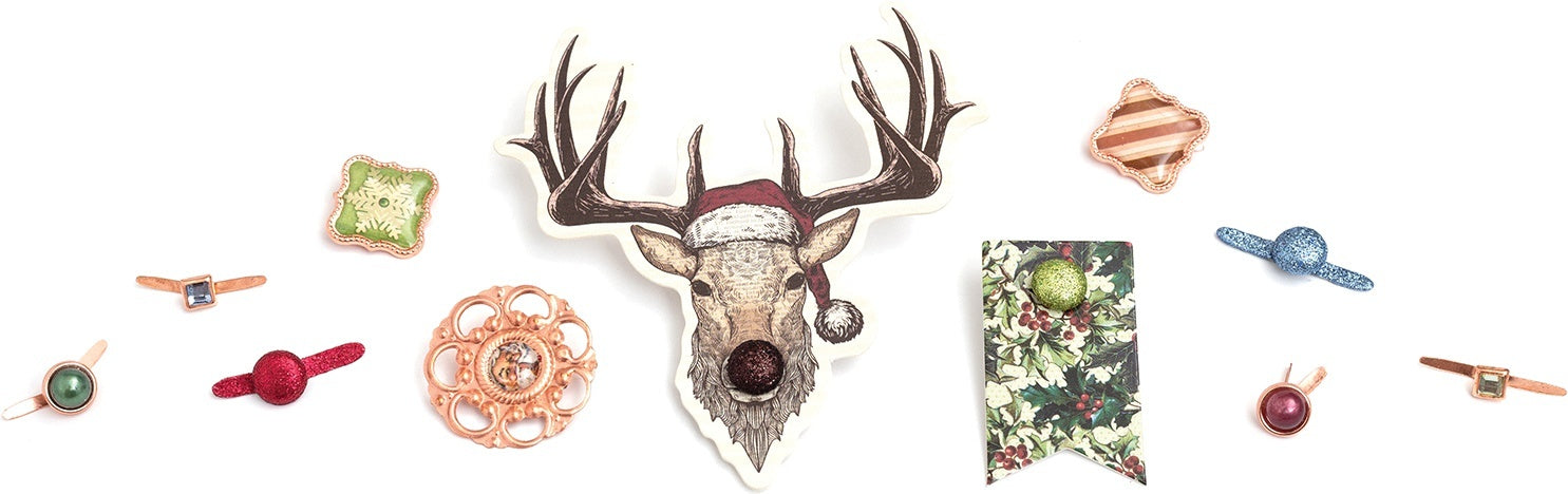 American Crafts Christmas Treasures Brads 20/Pkg - 593835