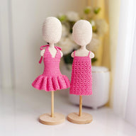 Amigurumi doll dress, crochet doll clothes, Coral dresses