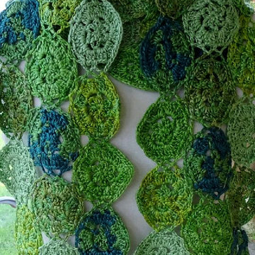 Swirling seas crochet scarf