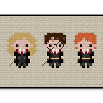 Wizard Trio Bite Size - PDF Cross Stitch Pattern