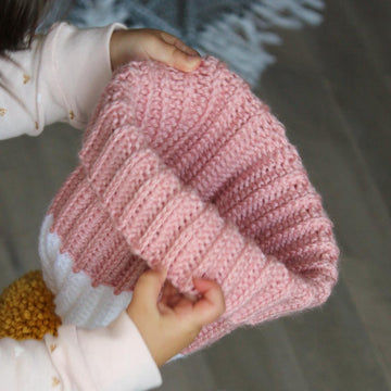 Vaughn Ribbed Hat and Bootie Slipper Set
