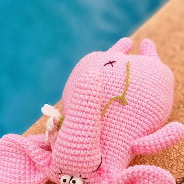 Pink elephant amigurumi easy crochet pattern P1