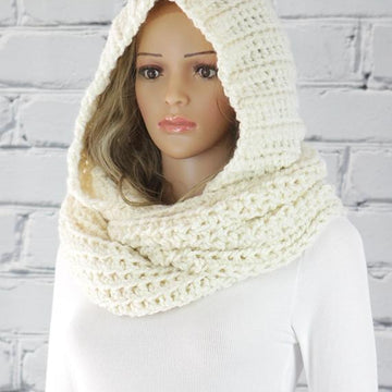 Alexia Crochet Hooded Scarf #800