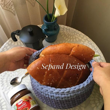 Zpagetti (t-shirt) yarn basket with handle
