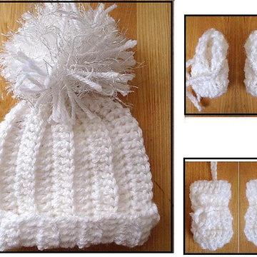 764 BABY BOOTIES, HAT, MITTENS,
