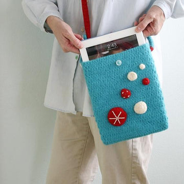 Felted Button iPad Bag