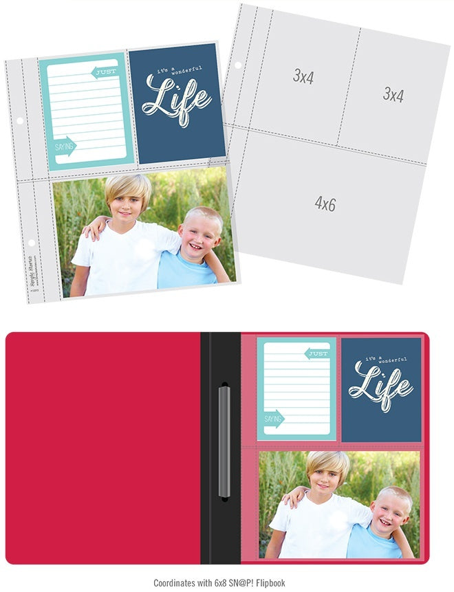 Simple Stories Sn@p! Pocket Pages For 6"X8" Flipbooks 10/Pkg - (1) 4"X6" & (2) 3"X4" Pockets