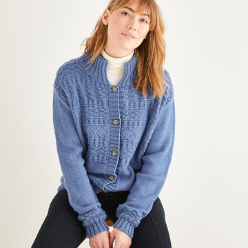 High Neck Cardigan in Sirdar Cashmere Merino Silk DK - CSCMS10210 - Downloadable PDF