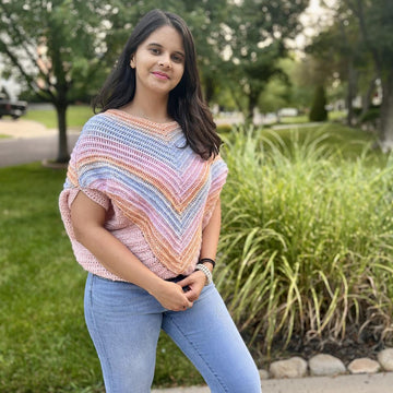 V-Snug Oversized Crochet Tee