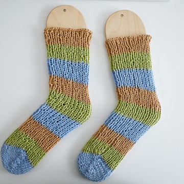 Striped Ribbed Tube Socks